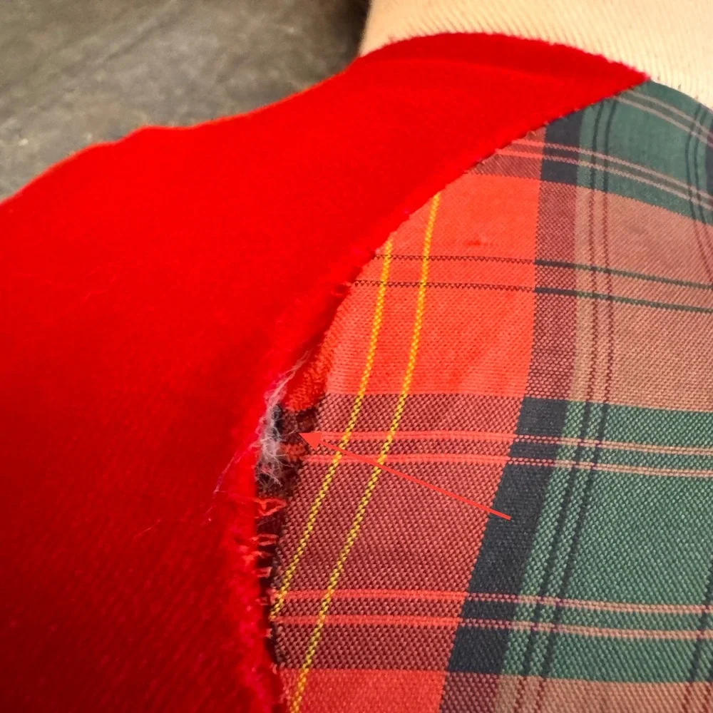 Vintage Christmas Duck Green and Red Door Stopper Festive‎ Plaid Holiday Decor